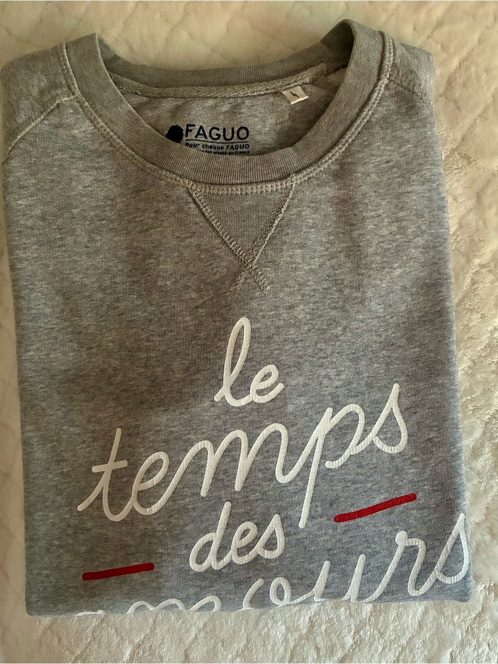 Men's Grey Crewneck Sweater with Script Print
